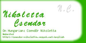 nikoletta csendor business card